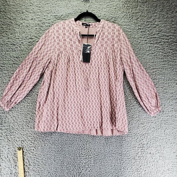 Dear John Top Womens Small Pink Lightweight Long Sleeve Printed Blouse *NWT* - Picture 1 of 12